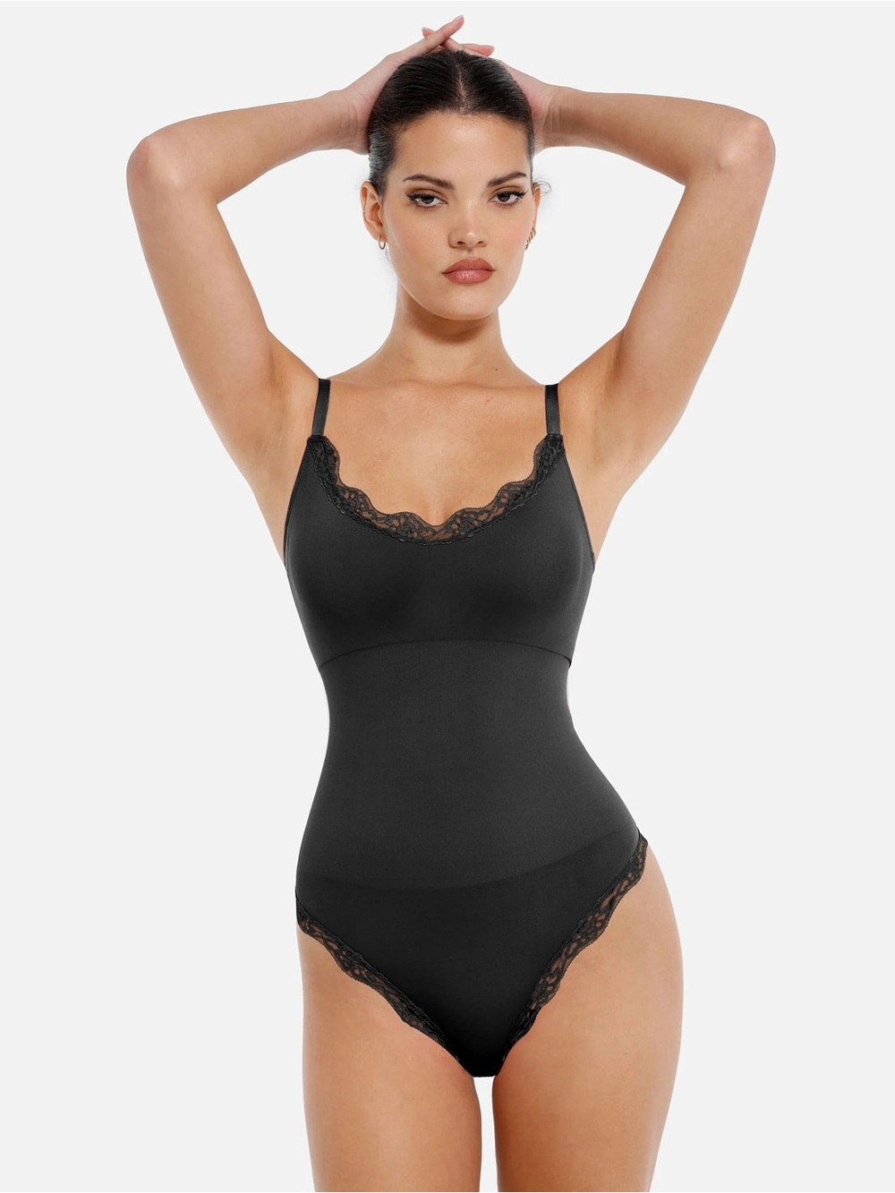 Feelingirl Lace Firm Control Seamless Thong Bodysuit 3XL/4XL